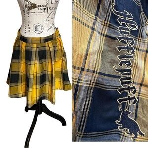 Harry Potter Hufflepuff Plaid Skater Skirt Dark Academia Hogwarts MD Fantasy